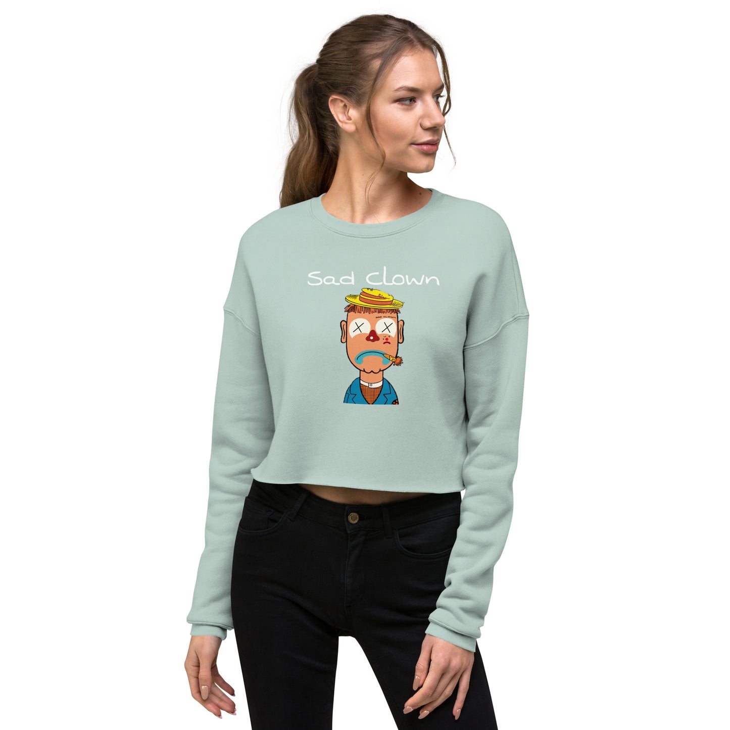 Sad Clown Crop Sweatshirt