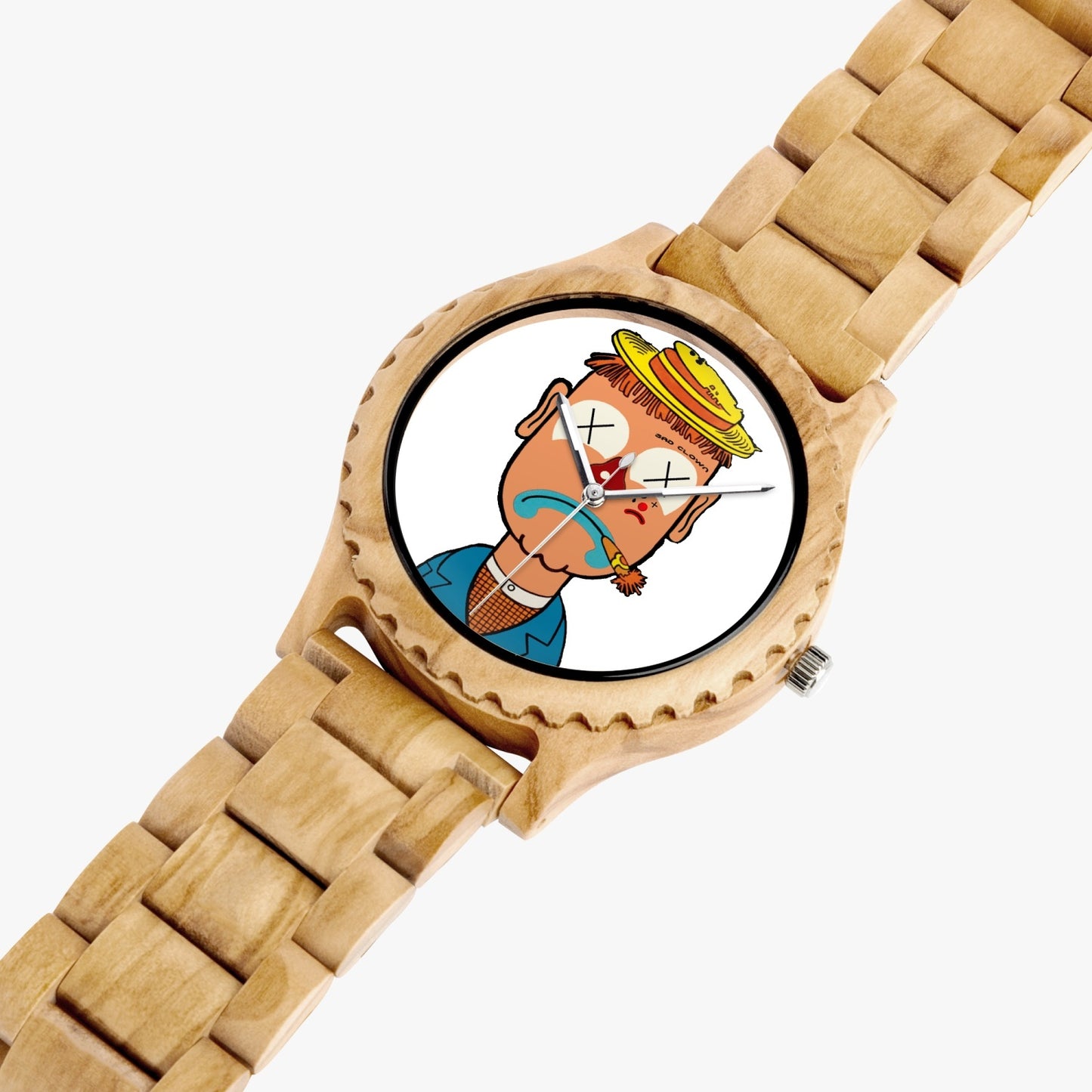 Sad Clown Tells The Time - Wooden