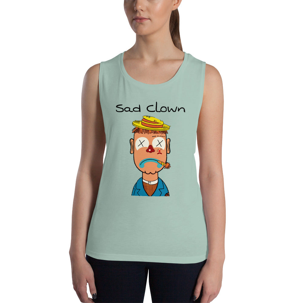 Sad Clown Ladie's Muscle Tank