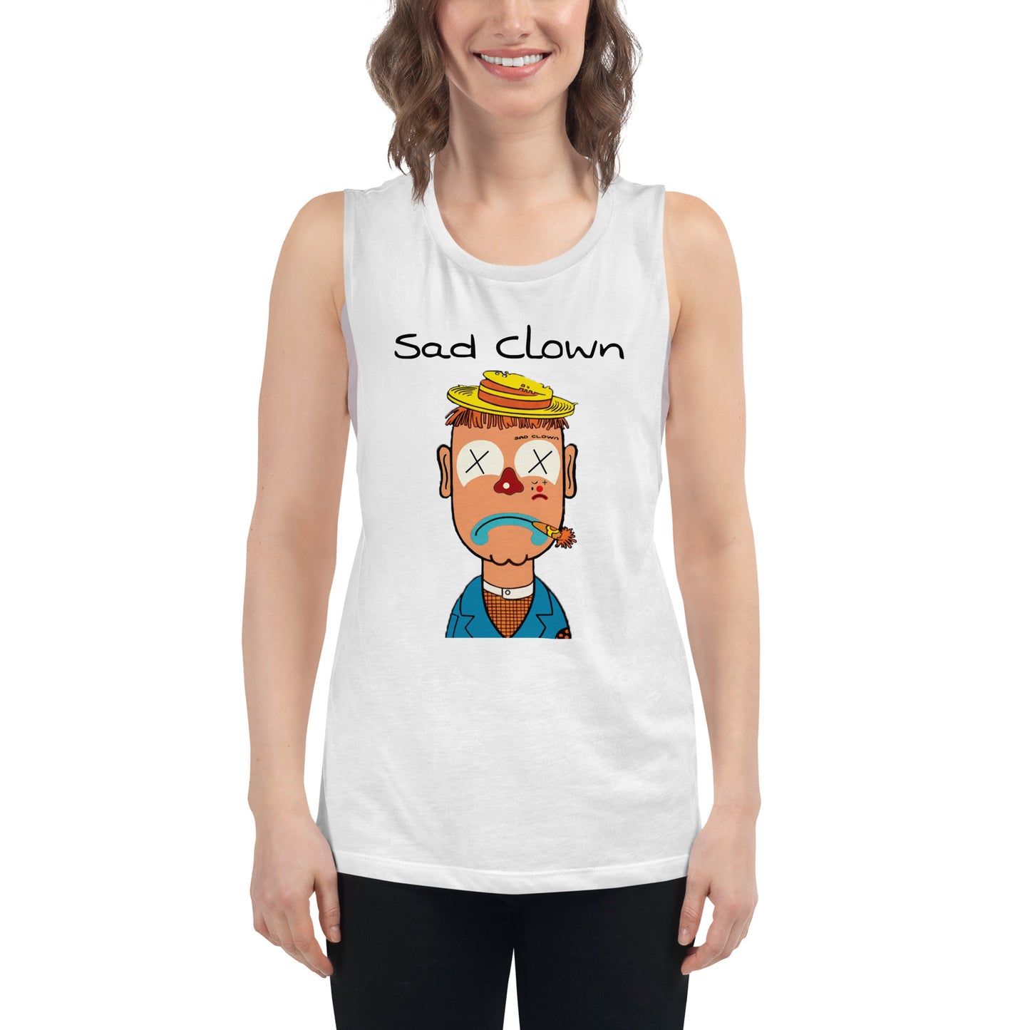 Sad Clown Ladie's Muscle Tank